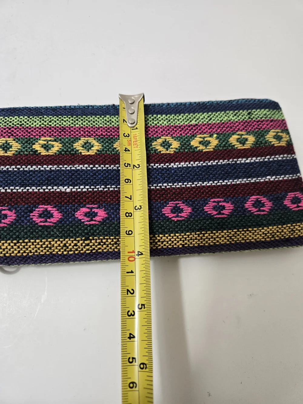 Woven Boho Striped Wristlet Zip Around Wallet Multicolor Geometric Textile